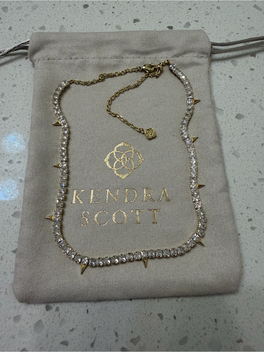 Kendra Scott Jacqueline Spike Tennis Necklace in Gold